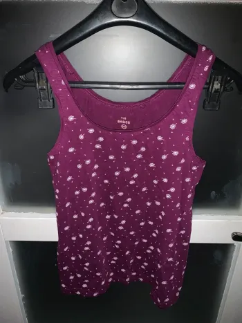 Débardeur fleuri violet style été XS