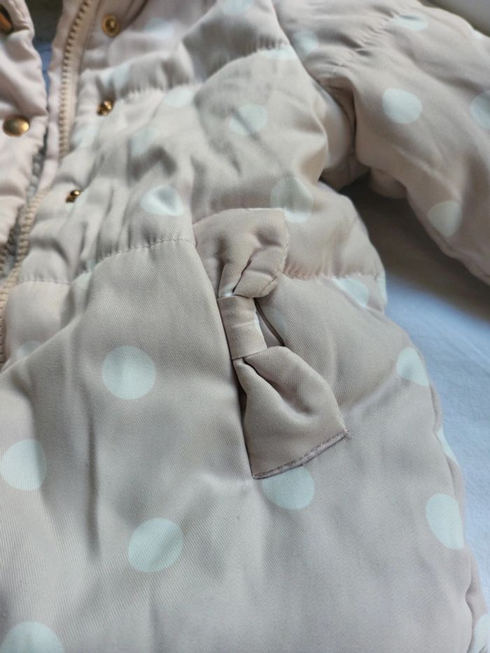 Manteau chaud rose poudré pois 18 mois - photo numéro 2