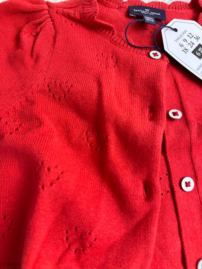 Gilet rouge sergent major taille 6 mois - photo numéro 2