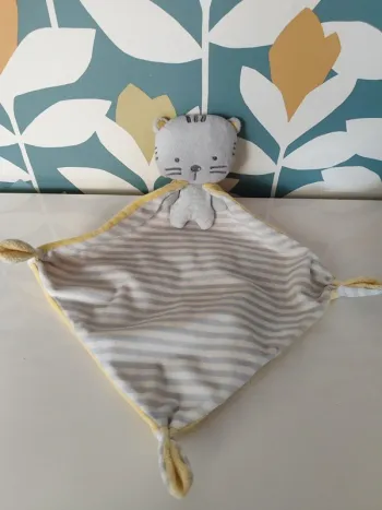 Doudou plat chat mots d'enfants
