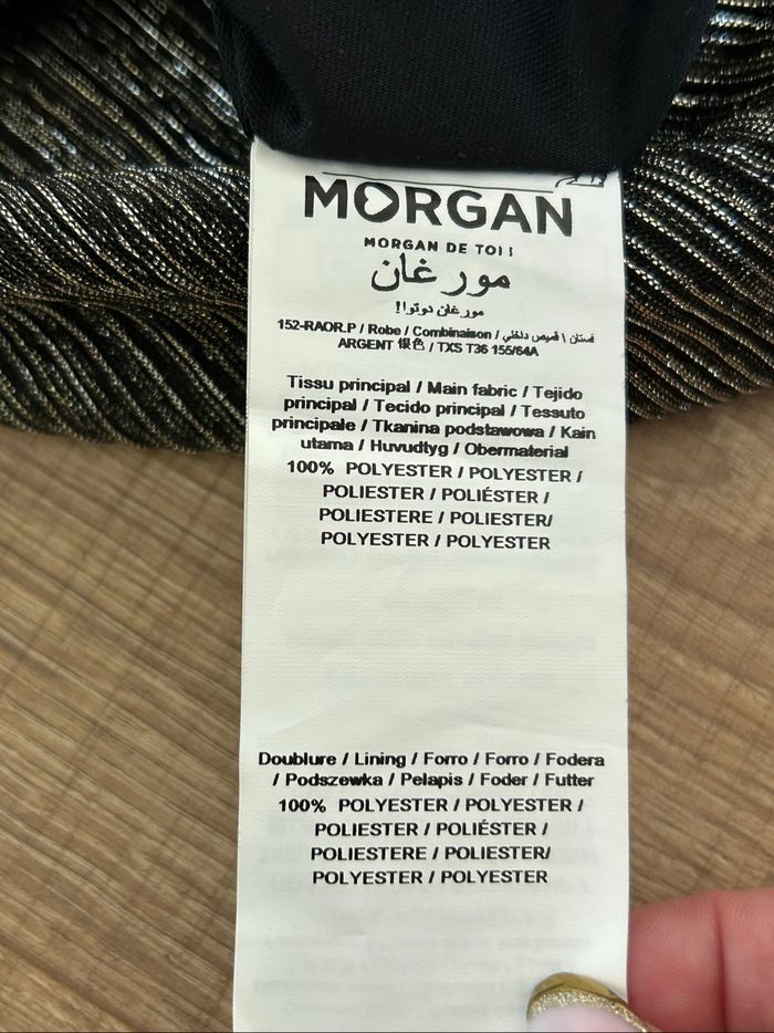 Robe argentée et dorée brillante à manches courtes Morgan taille XS jamais portée - photo numéro 10