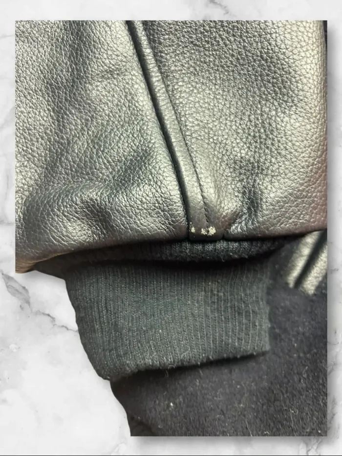 Veste Letterman Vintage Royals Canada Sportswear Noire Cuir et Laine Taille M - photo numéro 11