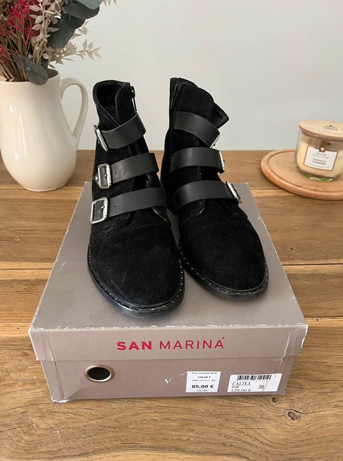Bottines en daim noires San Marina - photo numéro 3