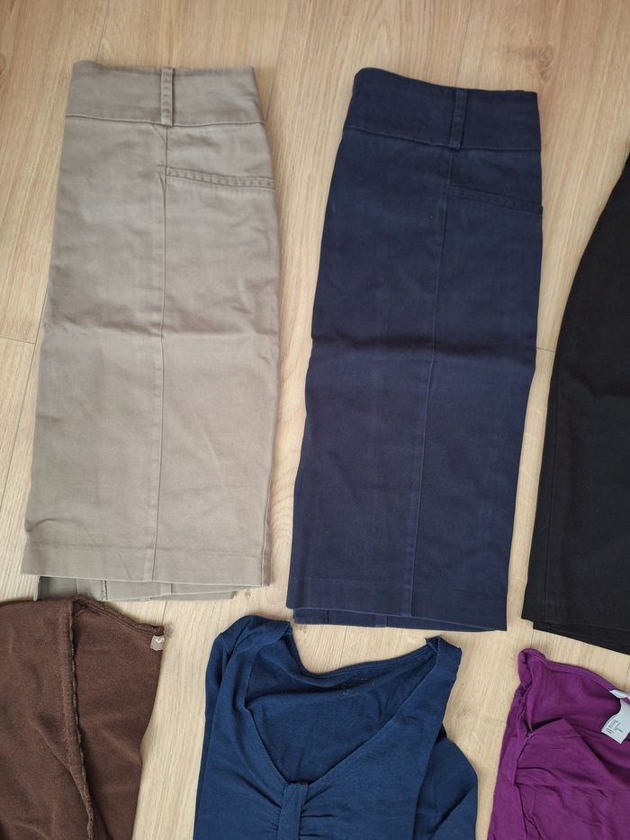 Lot 8 vêtements taille 38, 2 tee-shirts manches longues, 3 jupes, 1 boléro, 2 nuisettes satinées. - photo numéro 5