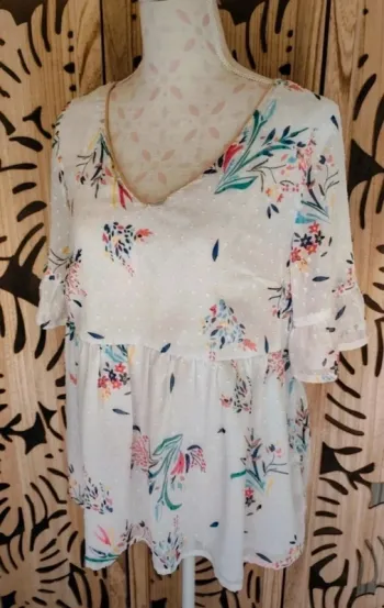 Blouse imprimée Col V T 40 Blancheporte