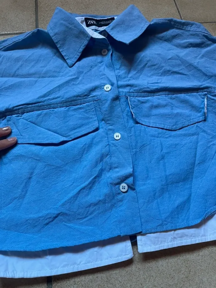 Chemise crop Zara taille XS - photo numéro 2
