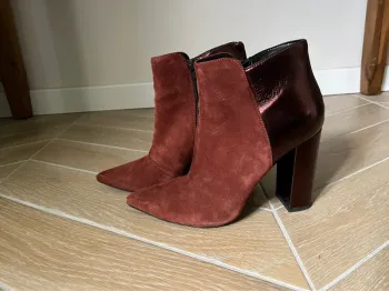 Bottines camel Texto