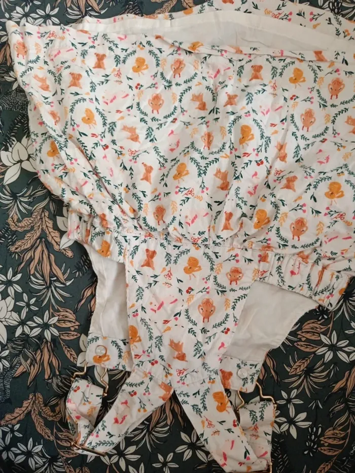 Robe velours salopette Sergent Major animaux oranges 86cm - photo numéro 4