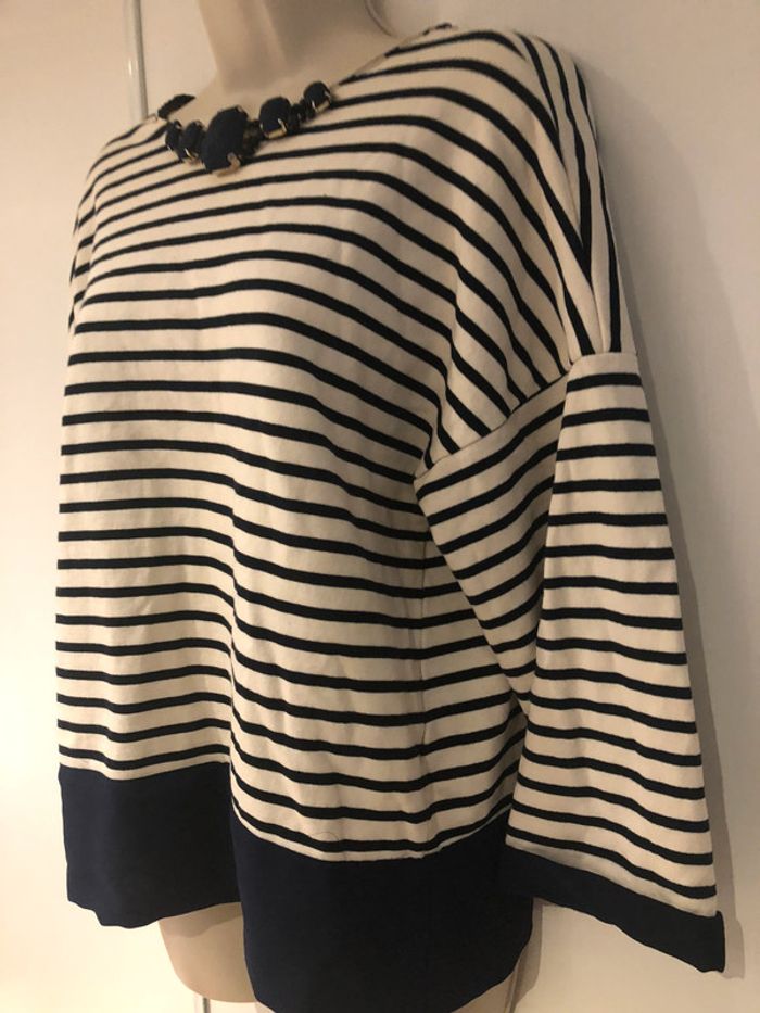 Zara Sweat-shirt  Marin habillé Taille M - photo numéro 15