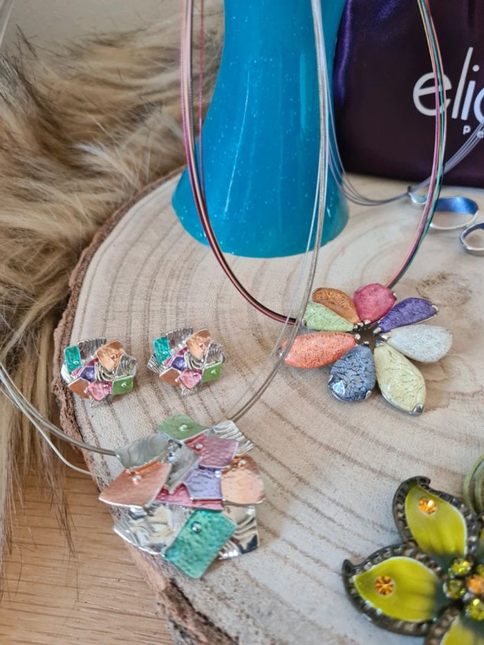 Collier en argent fleur coloré Eliot - photo numéro 3