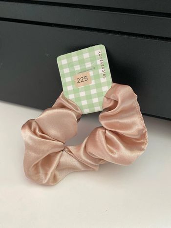 Chouchou matière satinée marron glacé