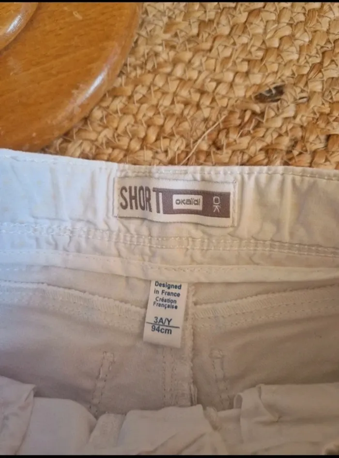 Short en jean blanc fille okaïdi 3ans 94 cm - photo numéro 4