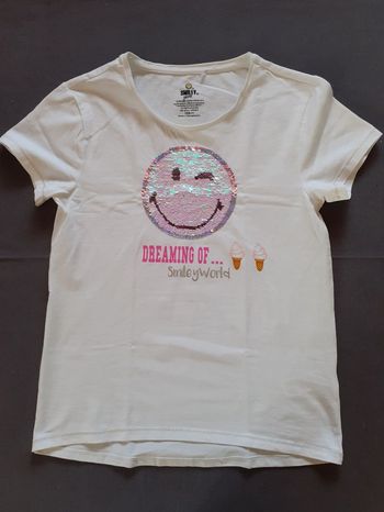 Tee-shirt Smiley sequins réversibles 14 ans