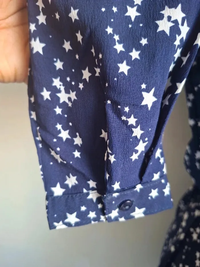 Robe bleue étoilée à volants - Brave Soul - neuve, taille XS - photo numéro 5
