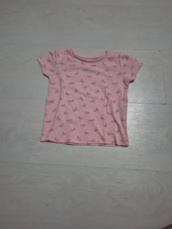 T-shirt rose motif licornes