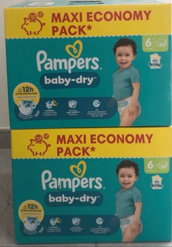 Lot de 2 cartons de couches Pampers taille 6