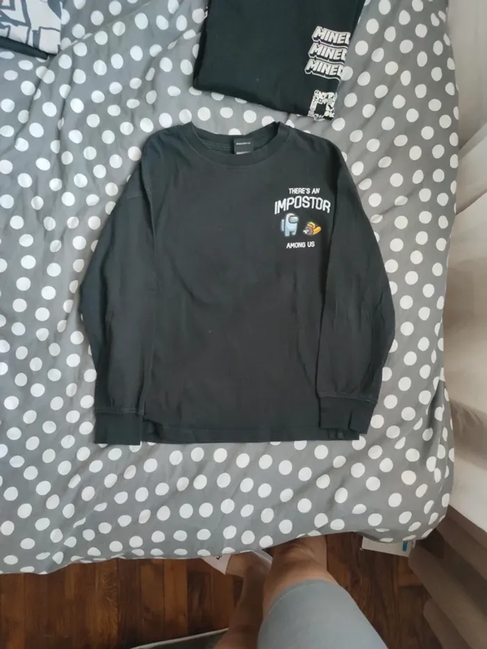 Deux noir t-shirts manches longues Zara - photo numéro 4
