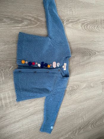 Gilet bleu laine catimini 9 mois 71 cm