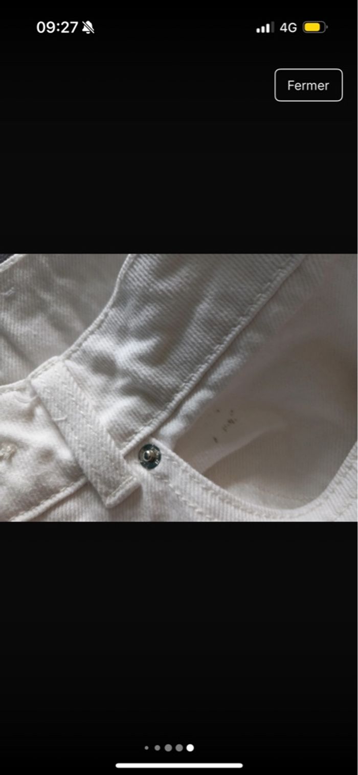 jeans wide leg blanc femme - photo numéro 5