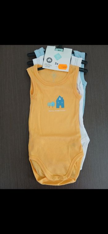 Lot 3 sans manches garçon tex baby 71 cm 9 mois