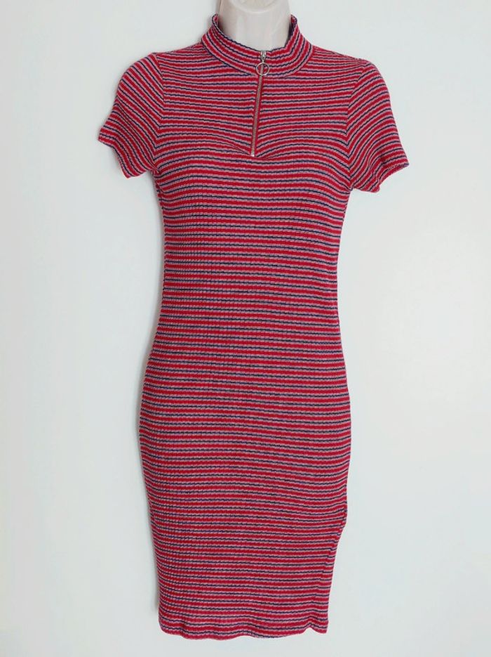 Robe pull polo rayures bordeaux marine blanc y2k / Jennyfer - 36/S à 38/M - photo numéro 6