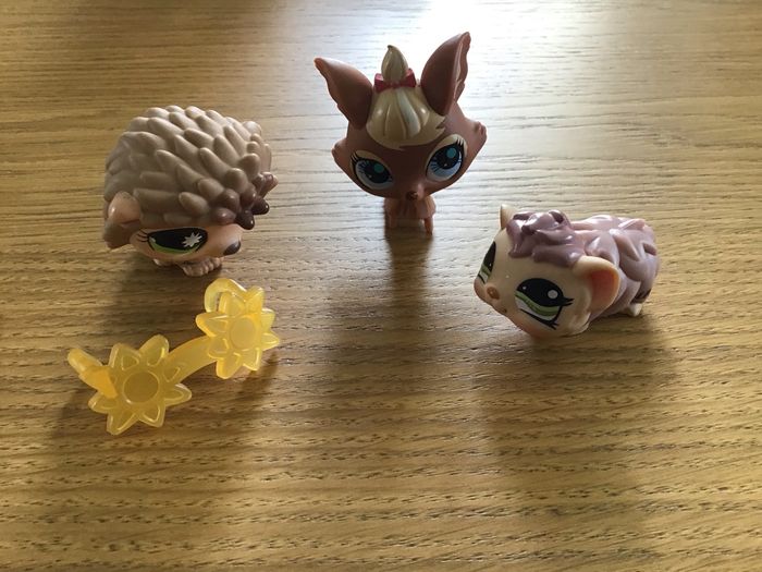 Lot 3 littlest pet shop cochon d’Inde chien porc épicé hérisson bon état accessoire - photo numéro 2