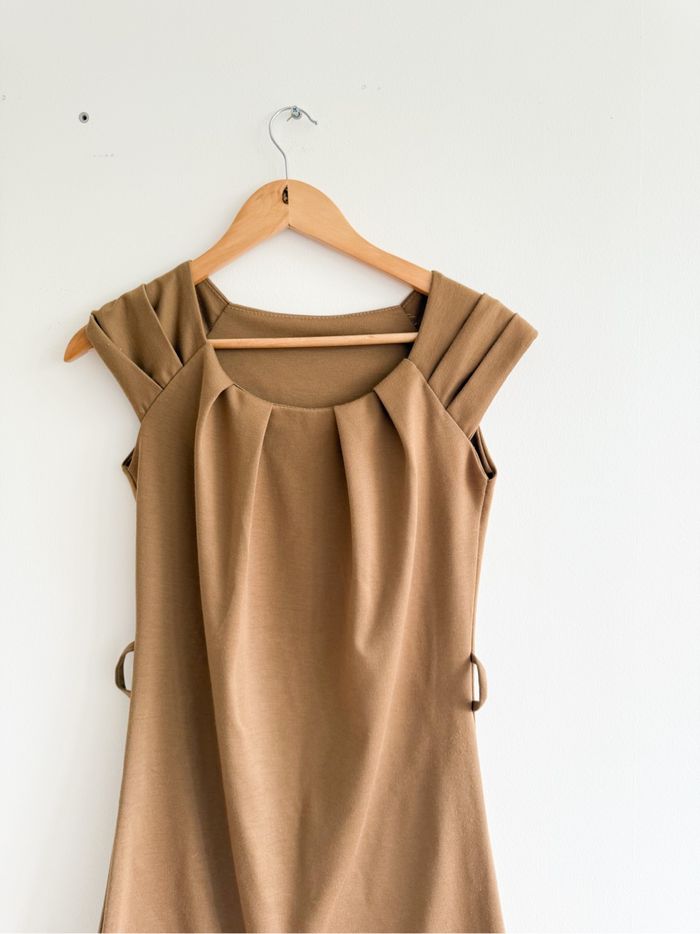 Robe manches courtes marron clair boutique indépendante taille 36 S - photo numéro 2