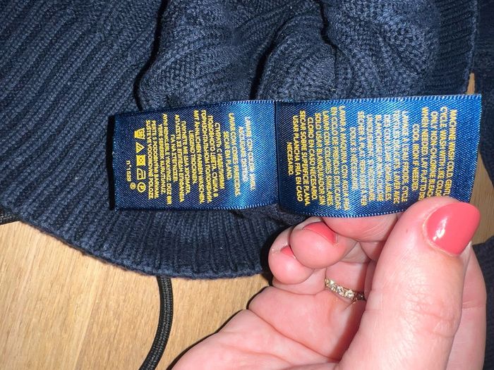 Pull droit torsadé polo Ralph Lauren bleu marine 8- 10 ans bon état - photo numéro 5