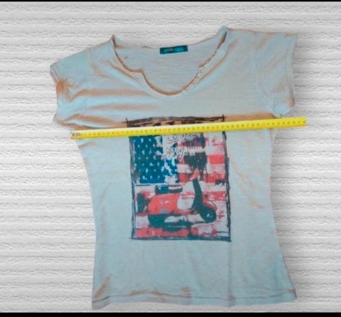 T-shirt manches courtes vespa drapeau américain - photo numéro 5