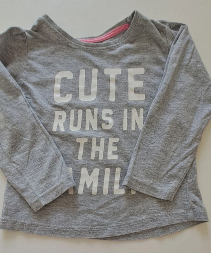 Lot de 3 tee-shirts manches longues fille 18 mois - photo numéro 2