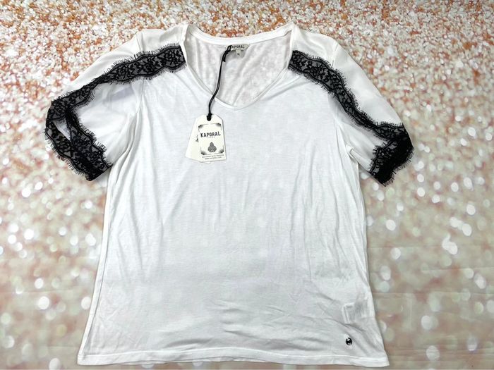 T-shirt chic et élégant femme satin et dentelle Kaporal XL - photo numéro 8