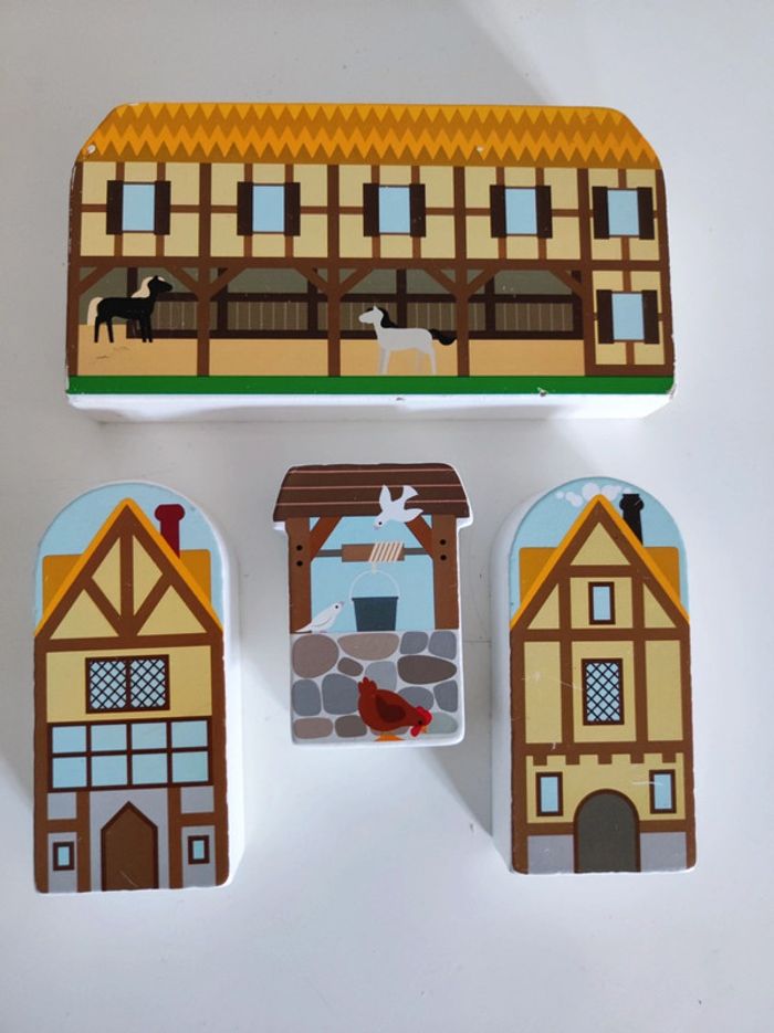 Ser 4 jouet bois ecurie equestre Melissa & Doug