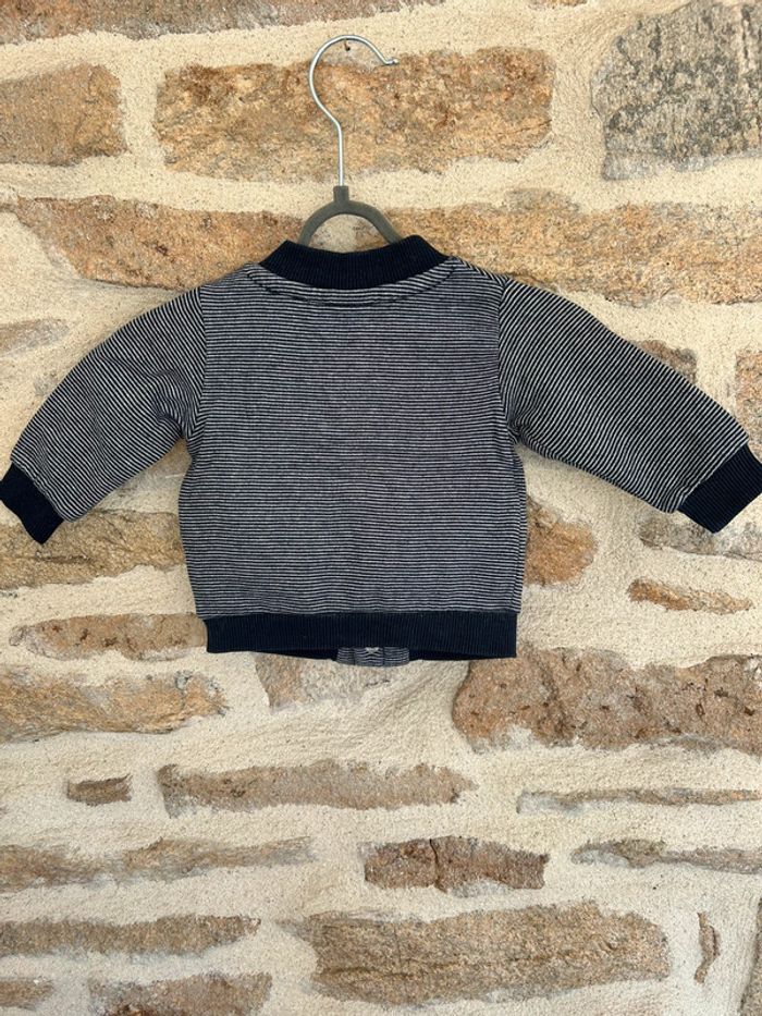 Gilet rayé bleu et blanc - 1 mois - Tape à l’œil - photo numéro 4