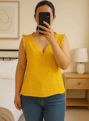 Blouse jaune Promod – Taille estimée L 40/42 – Très bon état