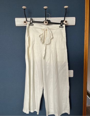 Pantalon en lin jambes larges