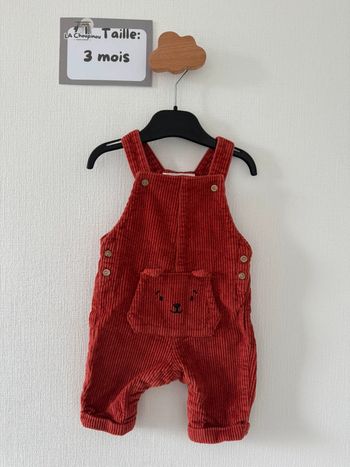 Salopette côtelé - taille 3 mois 🌼