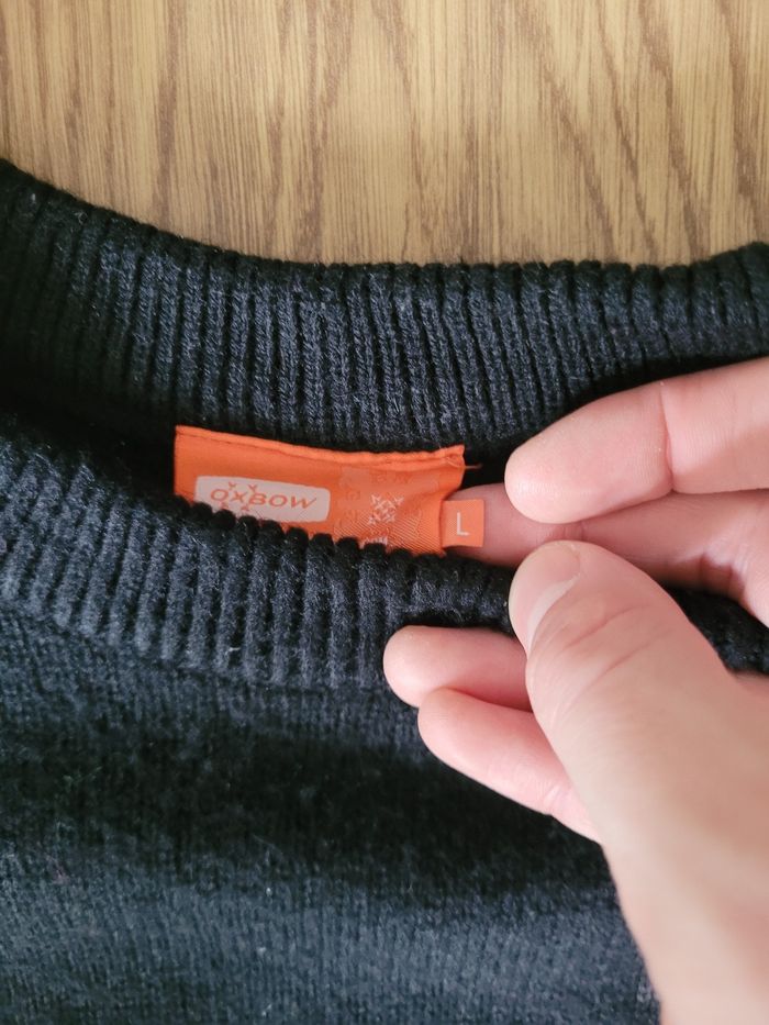 Pull Crewneck Vintage Y2k Noir Oxbow - photo numéro 5