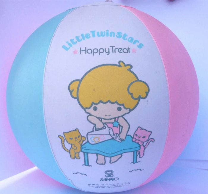 Ballon plage gonflable 20cm Little Twin Stars sunny skies Sanrio 1976