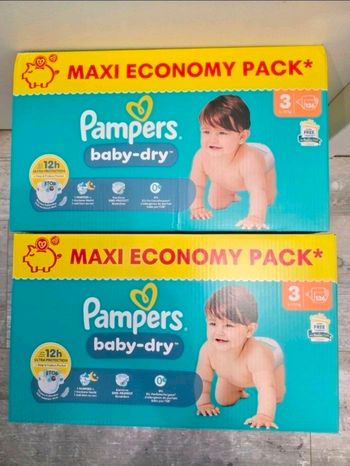 🍼 Pampers Baby-Dry – Taille 3 (6–10 kg) – Lot 2x136 couches – Neuf