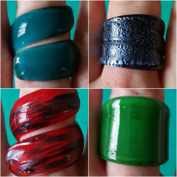 Lot de bagues en verres
