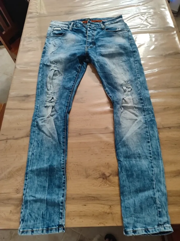 Jean droit Terance Kole Bleu Taille 46 - Confort et style ! Prix mini !
