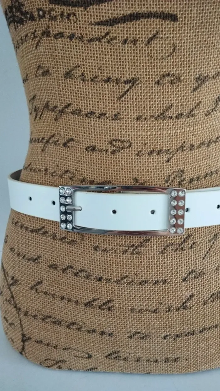 Ceinture blanche argenté 80 cm femme - photo numéro 3