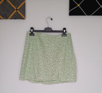 Mini-jupe vert pastel mango lin et viscose T.M