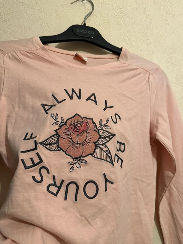 T-shirt en coton manches longues rose imprimée fille 12 ans Tape à l’œil - photo numéro 3