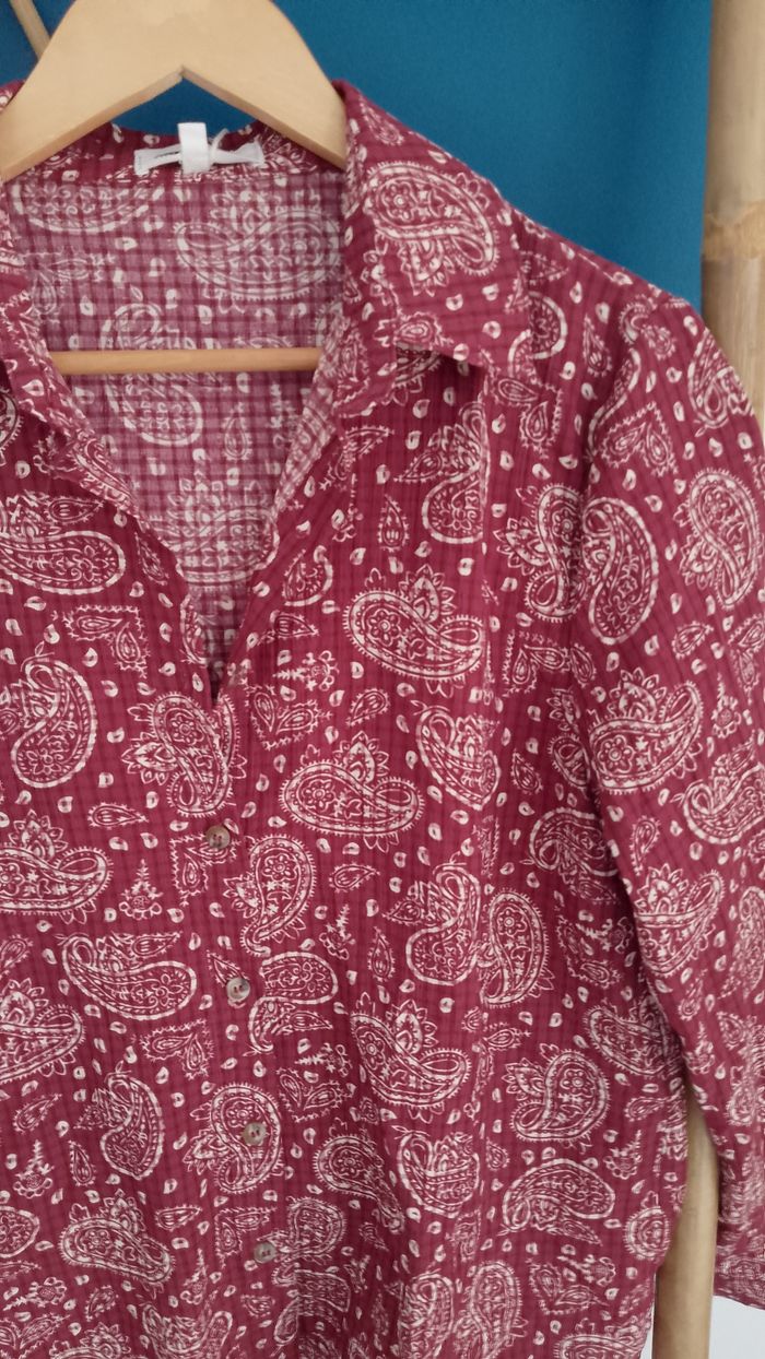 Chemise imprimée bordeaux taille S/M - photo numéro 2