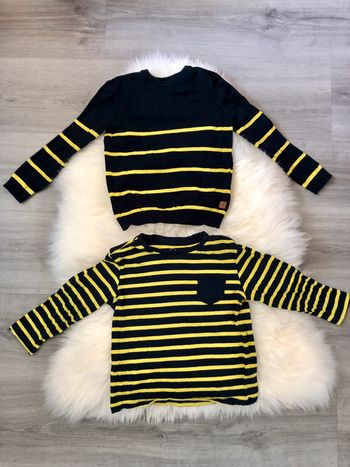 Lot pull fin et t shirt marinière 3-4 ans