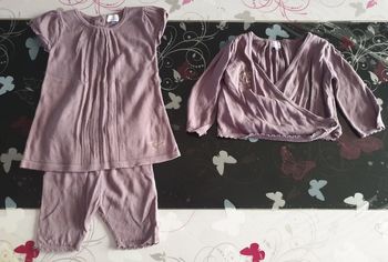 "N°91" 1 Ensemble "Veste, Tunique et Pantacourt" (6 mois)