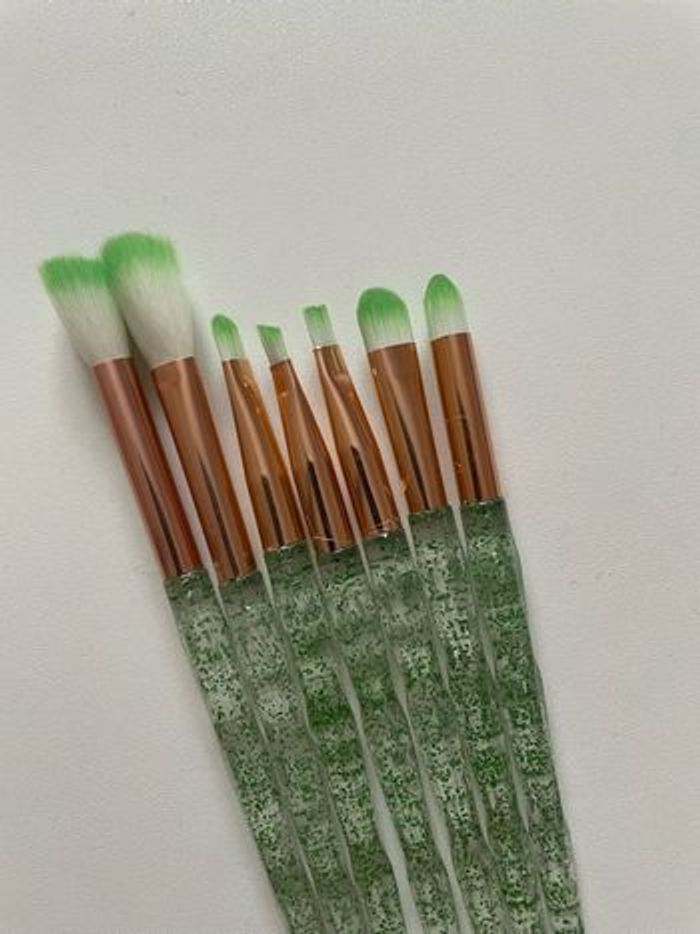 Lot pinceaux à maquillage vert - photo numéro 2