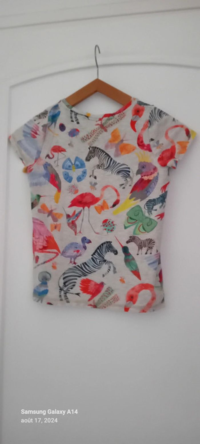 Tee-shirt coloré motif animaux gris fille 10 ans - photo numéro 3