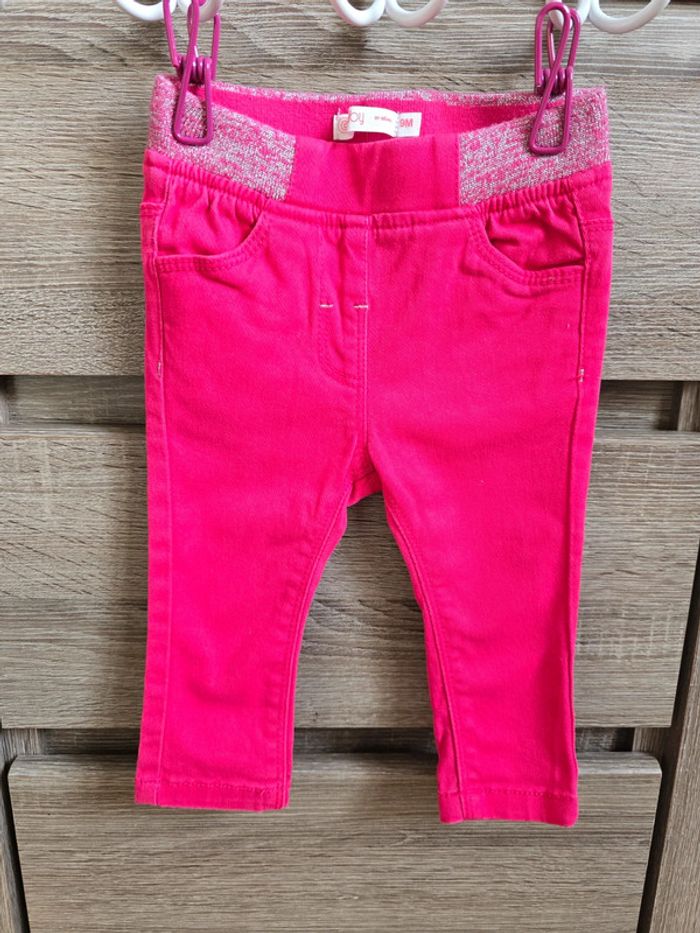 Vêtement Bébé Fille - Lot de 3 pantalons Jeans - Gémo - 9 mois - photo numéro 7